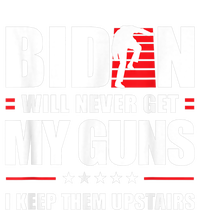 Funny Biden Will Never Get My Guns I Keep Them Upstairs Metallic Star Ornament