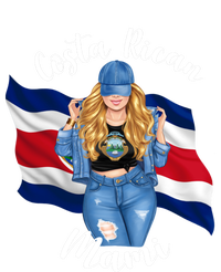 Blonde Costa Rican Mami Flag Emblem Costa Rico Queen Mom Cool Gift T-Shirt