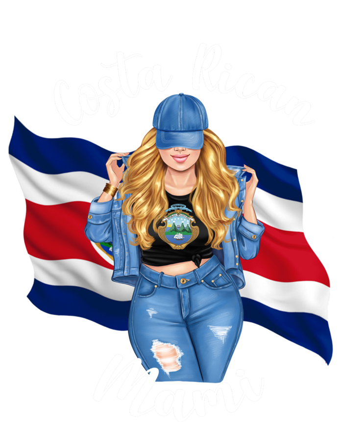 Blonde Costa Rican Mami Flag Emblem Costa Rico Queen Mom Cool Gift T-Shirt