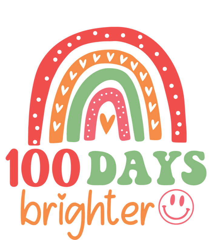 Rainbow 100 Days Brighter 100 Days Of School Groovy Retro Gift Tie Dye Hoodie