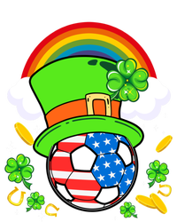 Soccer St Patricks Day Usa Flag Rainbow Shamrock Clover Gift T-Shirt