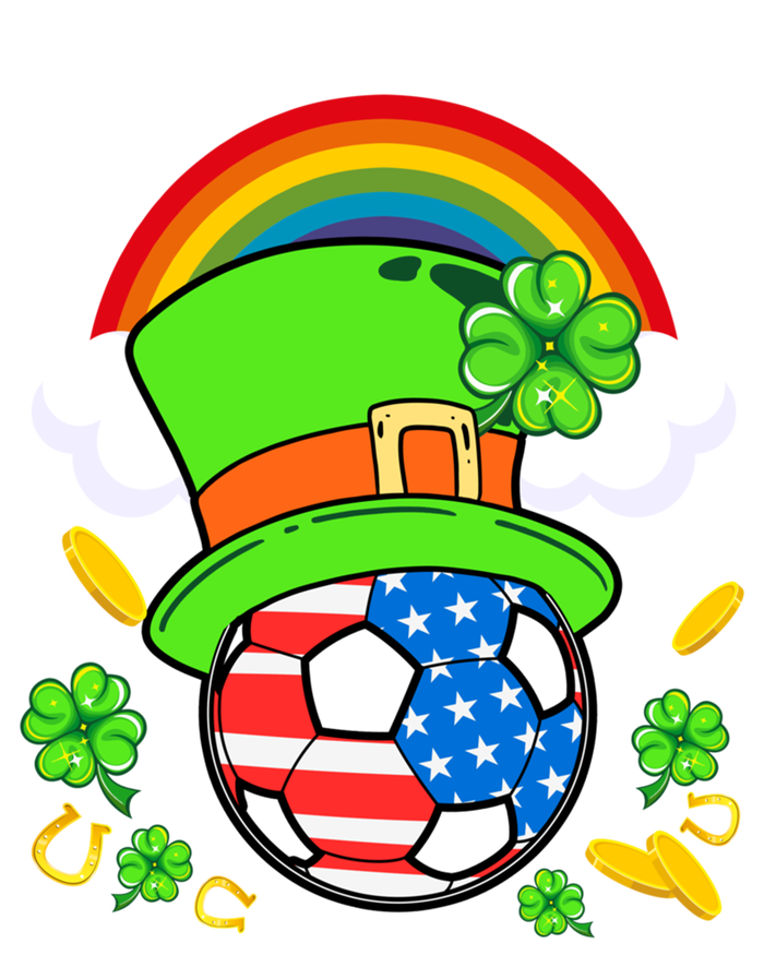 Soccer St Patricks Day Usa Flag Rainbow Shamrock Clover Gift T-Shirt