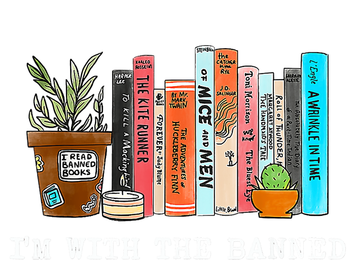 I'm With The Banned Books I Read Banned Books Lovers Cropped Pullover Crew