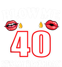 Blow Me It's My 40th Birthday Funny Candle Joke 40 Years Cropped Pullover Crew