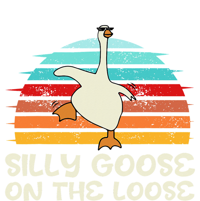 Silly Goose On The Loose Retro Sunset Funny Quote Gift Toddler Sweatshirt