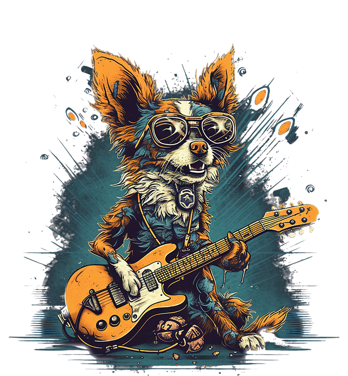 Electric Guitar Rock Music Jack Chi Dog T-Shirt