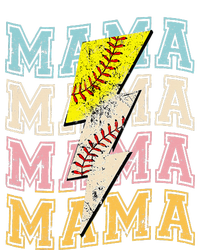 Mothers Day Softball Baseball Groovy Mom Mama Lightning Bolt Long Sleeve Pajama Set