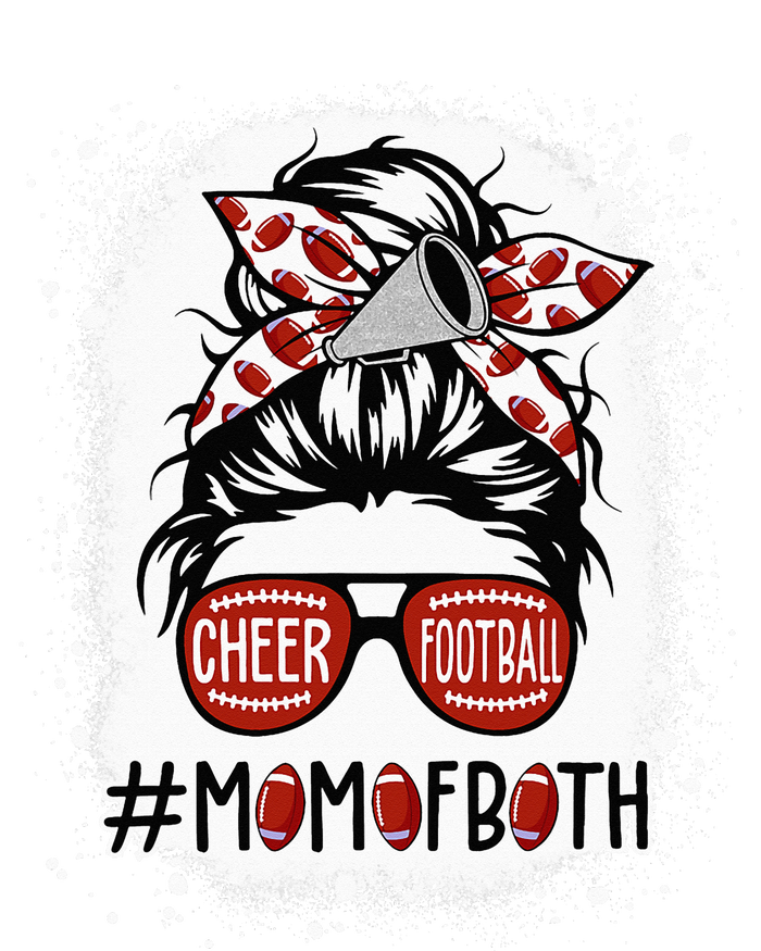 Messy Hair Bun Cheer Football Cheerleading Mom Of Both 7-Panel Snapback Hat