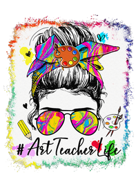 Art Teacher Life Messy Bun 100 Days Of School Cute 100th Day T-Shirt