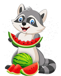 Funny Raccoon Watermelon Melon Summer Tropical Fruit Lovers Kids Long Sleeve Shirt