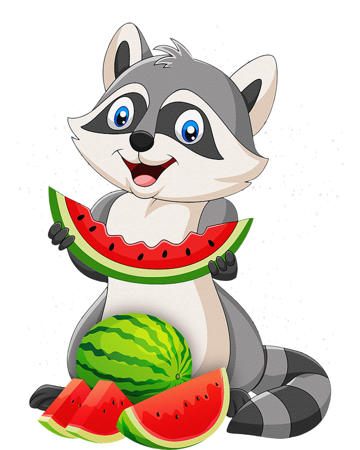 Funny Raccoon Watermelon Melon Summer Tropical Fruit Lovers Kids Long Sleeve Shirt