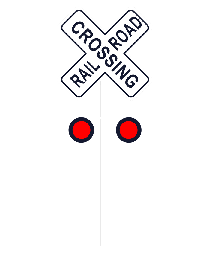 Train Railroad Crossing With Lights Road Sign Tall Hoodie