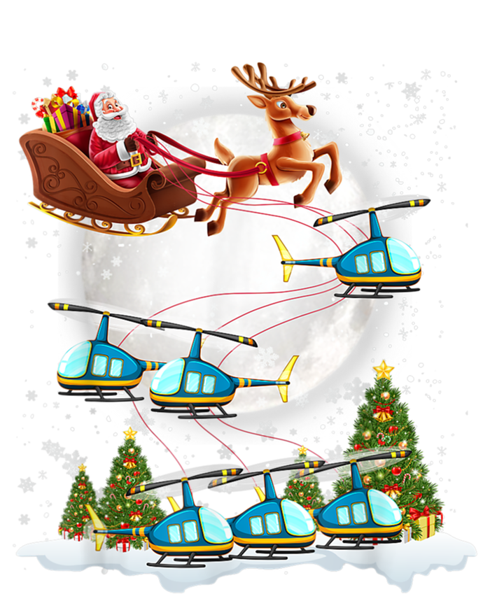 Helicopter Reindeer Santa's Sleigh Pilot Christmas Gift T-Shirt