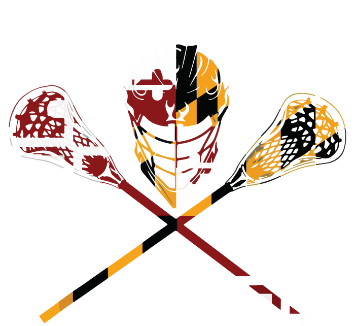 Maryland Flag Lacrosse College LAX Stick Baby Bodysuit