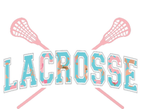 Floral Lacrosse Crossed Sticks LAX Girly Teal Pink Head T-Shirt