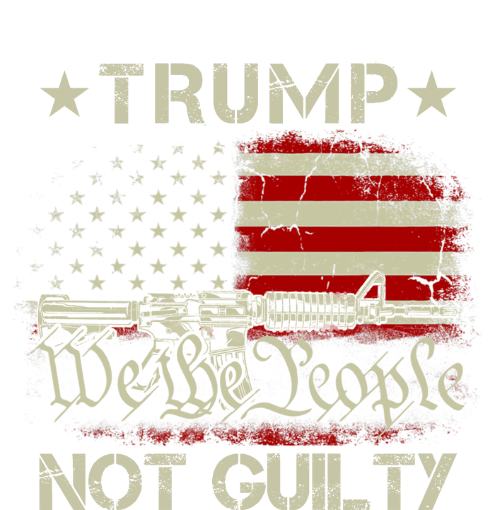 Trump Not Guilty, Free Trump We The People American Flag Striped Beanie with Solid Band