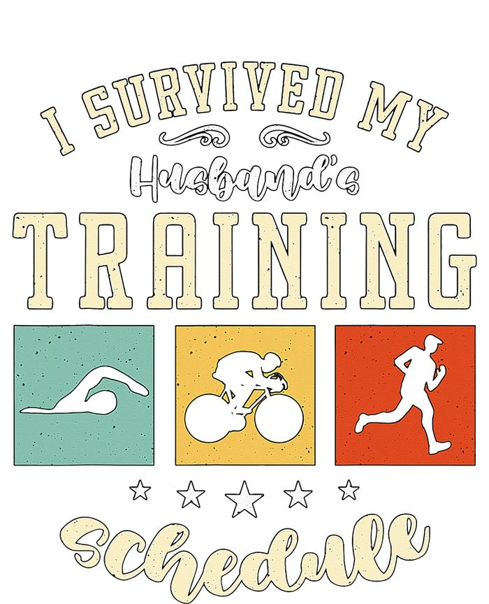 I Survived My Husband's Swim Bike Running Race Triathlon Womens Funnel Neck Pullover Hood