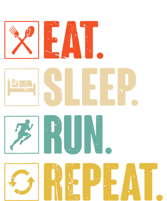 Eat Sleep Run Repeat Retro Vintage Running Runner Gift PosiCharge RacerMesh Polo