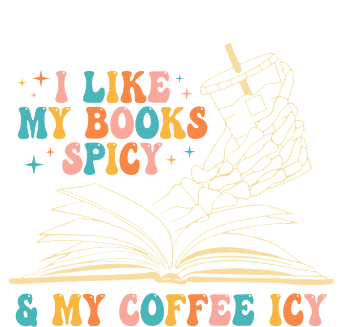 I Like My Books Spicy And My Coffee Icy Skeleton Hand Book Cooling Performance Long Sleeve Crew