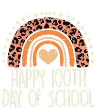 Leopard Rainbow Happy 100th Day School Cute 100 Days Teacher T-Shirt