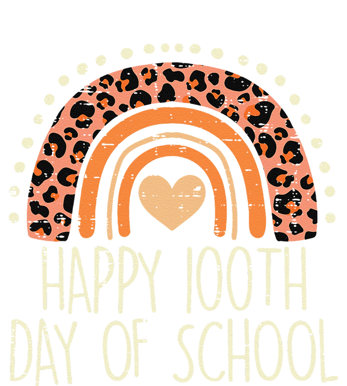 Leopard Rainbow Happy 100th Day School Cute 100 Days Teacher T-Shirt