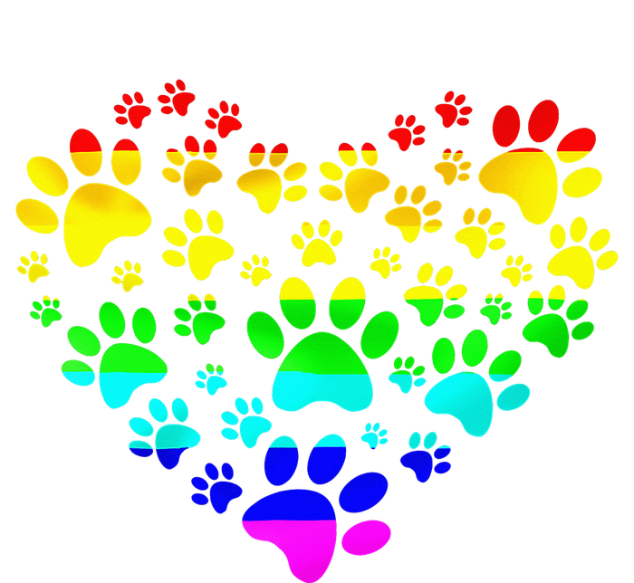 Paw Print Heartbeat Rainbow Inspired Dog Paw print Gifts T-Shirt