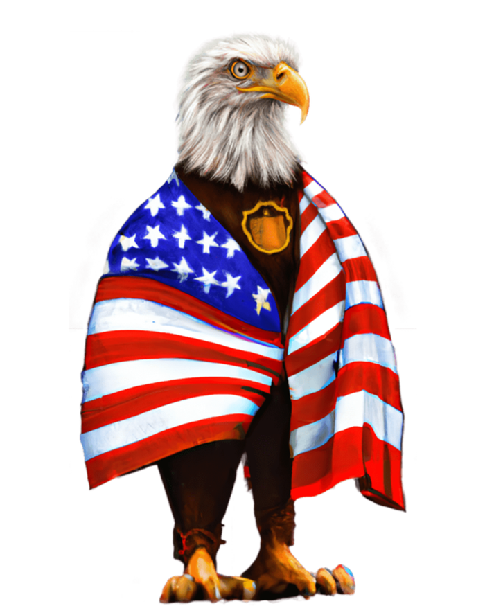 Bald Eagle Wearing An American Flag Great Gift Patriotic Eagle Great Gift T-Shirt