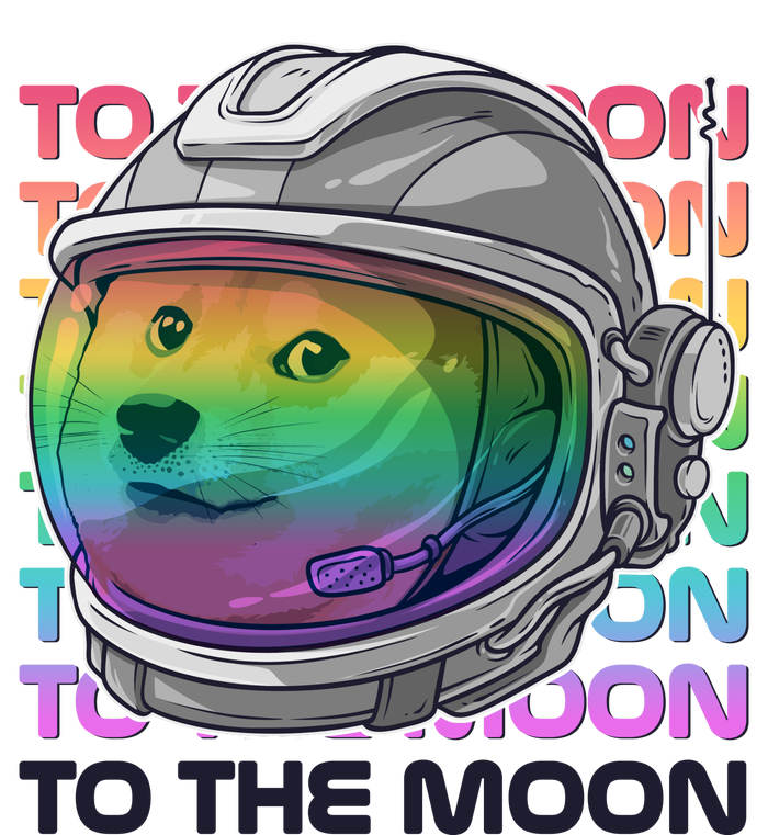 To The Moon Colorful Astronaut DOGE Cryptocurrency Kids T-Shirt