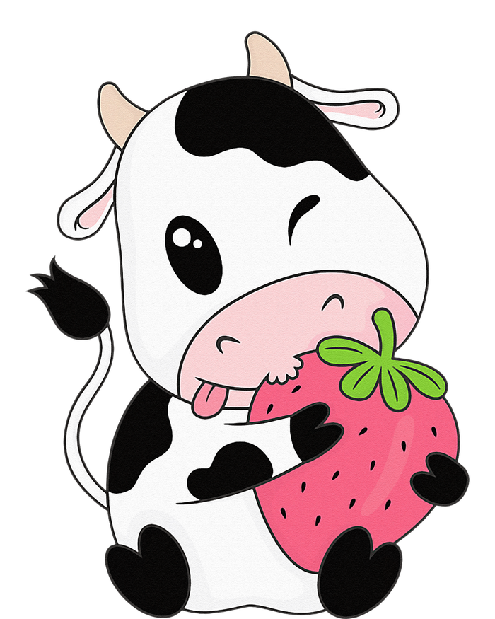 Cute Strawberry Cow Print Kawaii Aesthetic Animal Long Sleeve Pajama Set