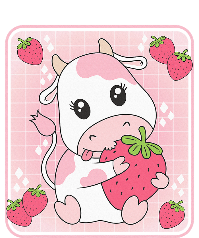 Cute Strawberry Milk Pink Cow Print Kawaii Aesthetic Animal T-Shirt