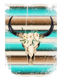 Funny Serape Cow Boho print Flower Rustic Turquoise Brown T-Shirt