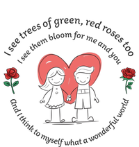 What A Wonderful World Gift Drawn Couple In Love With Roses Gift Kids Hoodie