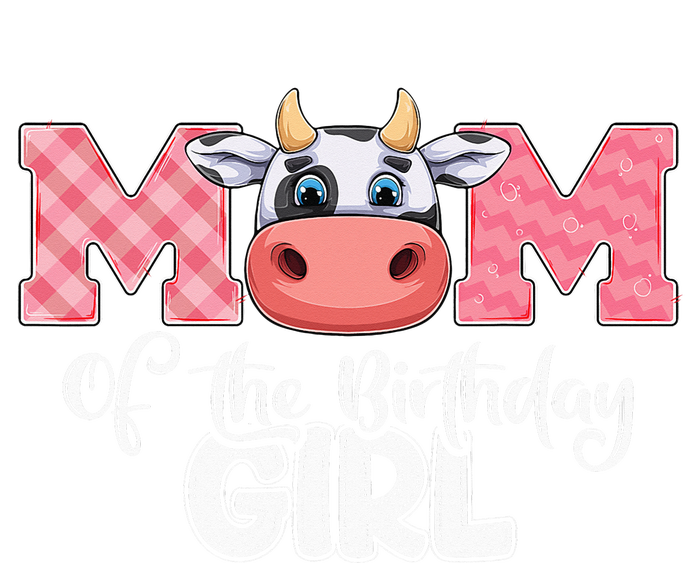 Mom of The Birthday Cow Family Cow Farm Matching High Crown Mesh Back Trucker Hat