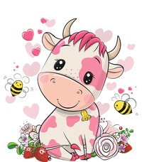 Cute Pink Strawberry Cow Print Kawaii Animal T-Shirt