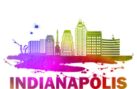 Colorful Indianapolis Cityscape Souvenir Gift Indianapolis Gift Softstyle Adult Sport Polo