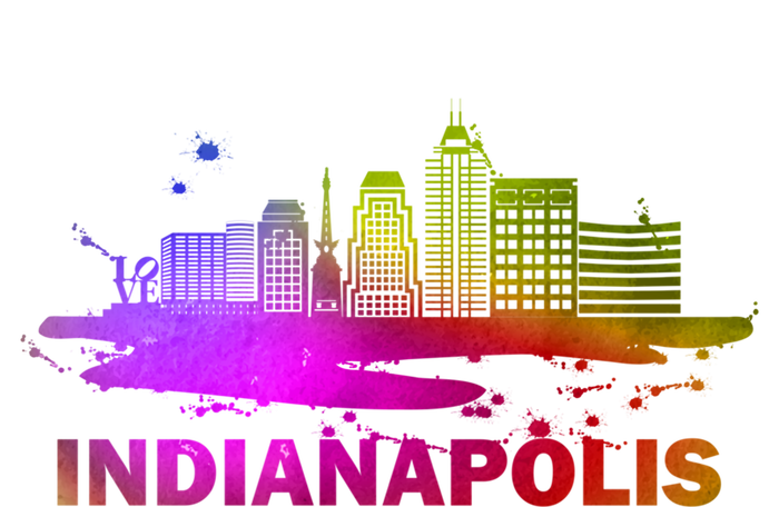 Colorful Indianapolis Cityscape Souvenir Gift Indianapolis Gift Softstyle Adult Sport Polo