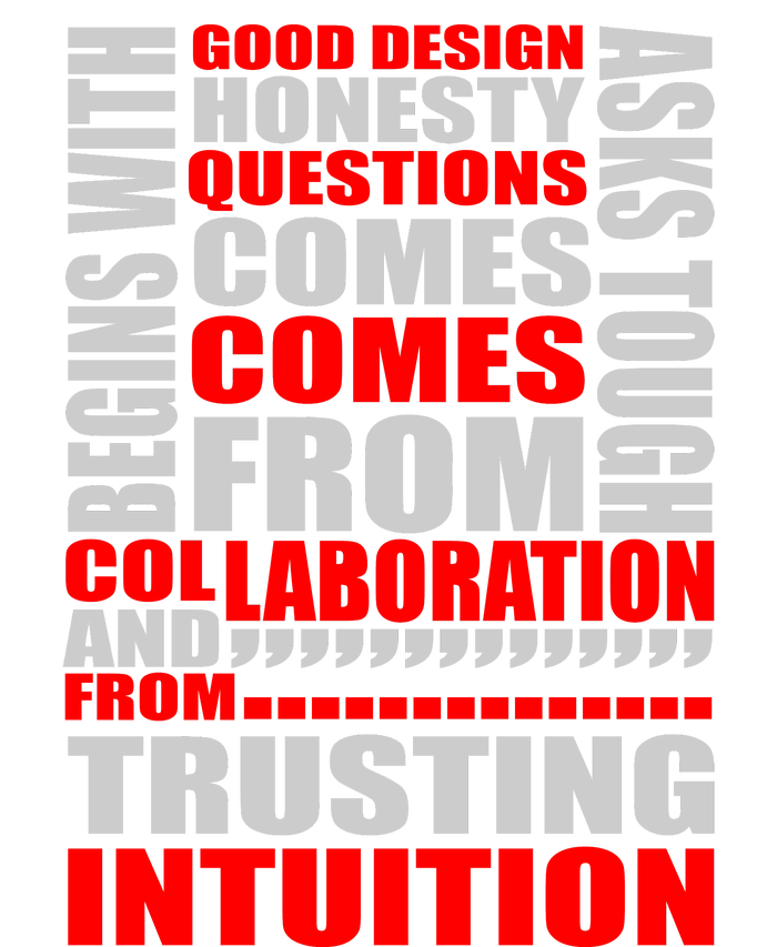 Good Design Begins With Honesty Asks Tough Questions Comes From Collaboration T-Shirt