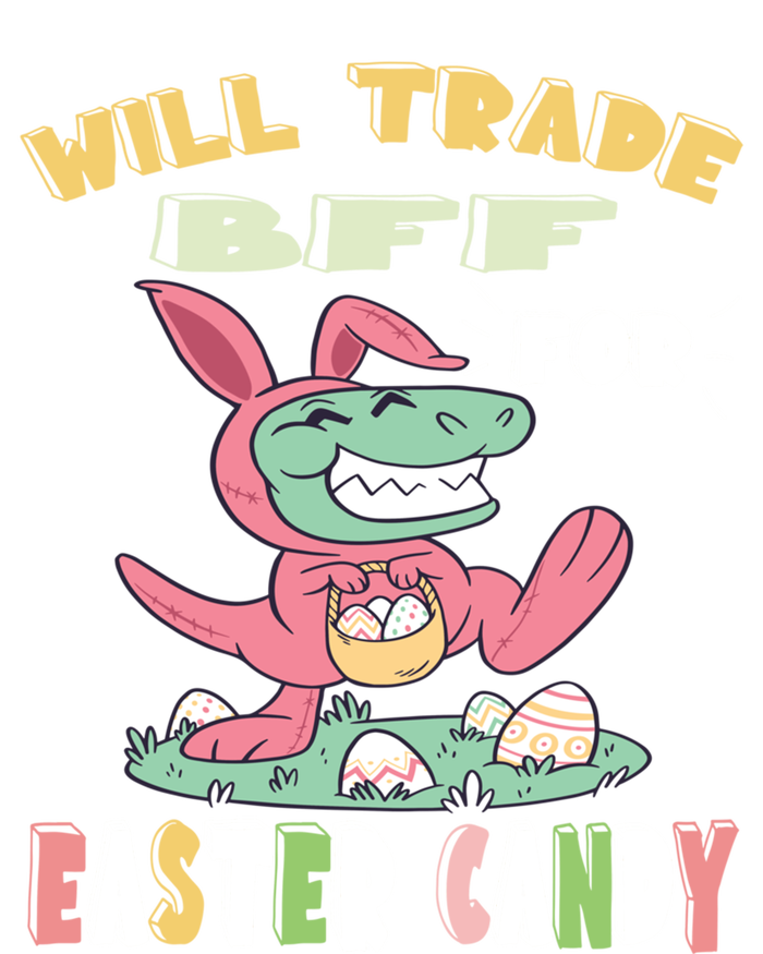 Will Trade Bff For Easter Candy Dinosaur T Rex Bunny Ears Gift Tie-Dye Long Sleeve Shirt