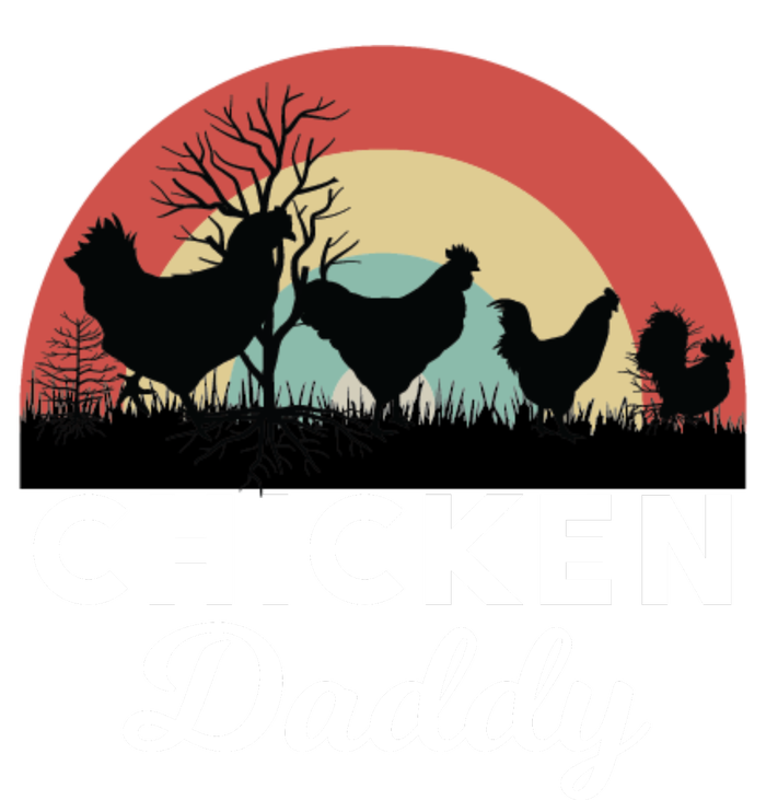 Chicken Daddy With Retro Sunset, Funny Chicken Lover, Farmer Dry Zone Grid Polo