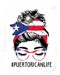 Wo's #Puerto Rican Life Messy Bun Hair Puerto Rico Flag Gift Sweatshirt