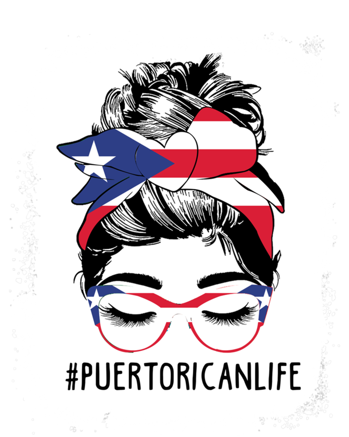 Wo's #Puerto Rican Life Messy Bun Hair Puerto Rico Flag Gift Sweatshirt