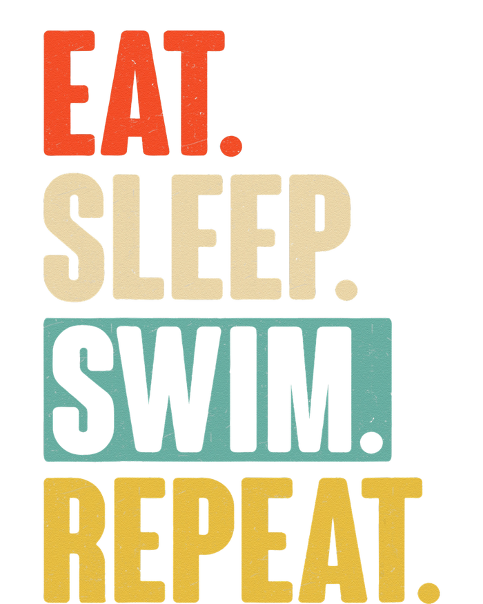 Eat Sleep Swim Repeat Funny Retro Vintage Swimming Swimmer Women's Racerback Tank