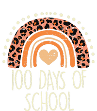 Peach Leopard Rainbow 100 Days School Cute 100th Day Teacher T-Shirt