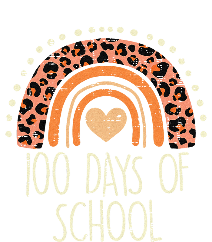 Peach Leopard Rainbow 100 Days School Cute 100th Day Teacher T-Shirt