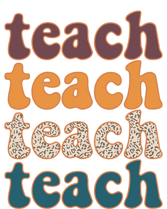 Retro Leopard Teach For Teacher Elementary School T-Shirt