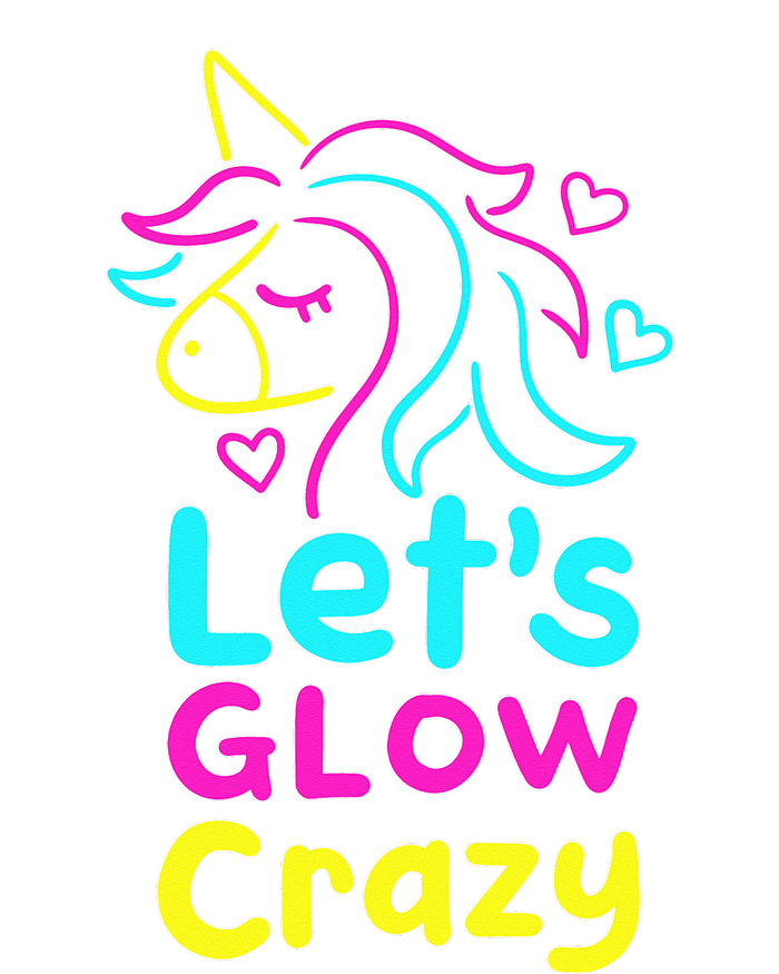 Neon Unicorn Let's Glow Crazy Retro 80s Group Party Squad T-Shirt