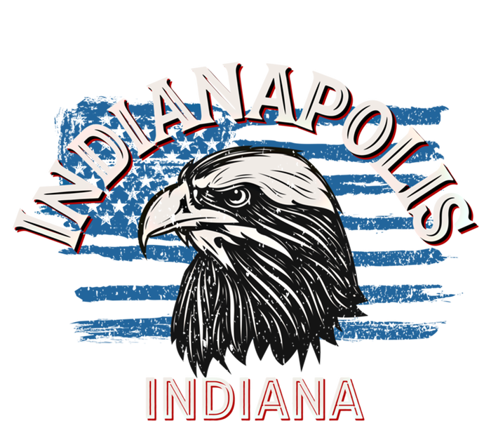 Retro Eagle Usa Flag Indiana Gift Vintage Indianapolis Gift T-Shirt