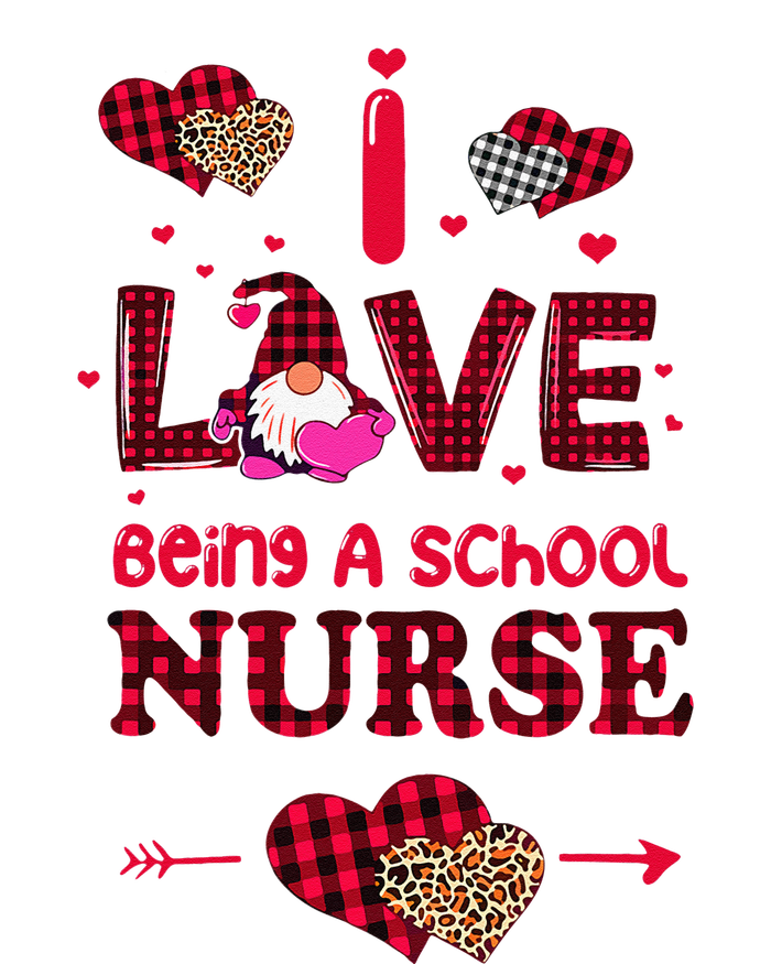 I Love Being A School Nurses Teacher Valentines Day Gnome Cooling Performance Long Sleeve Crew