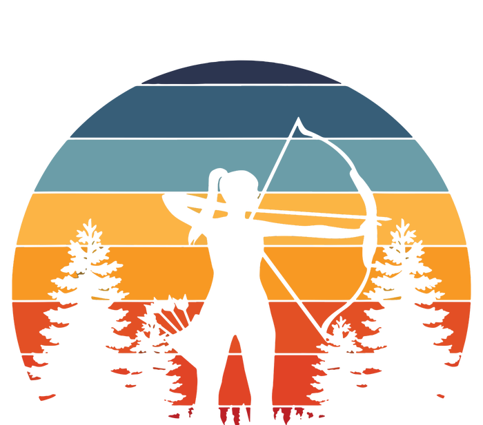 Archery Gift Archer Bow Vintage Retro Sunset Short Acrylic Beanie