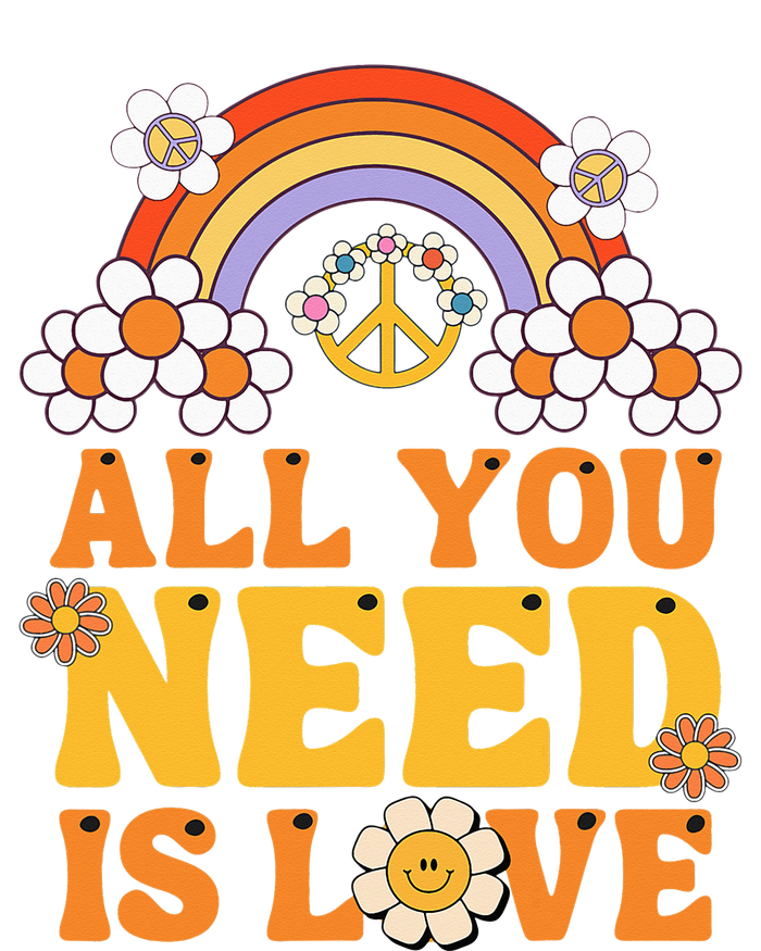 Peace Sign All You Need Is Love 60s 70s Ladies Essential Flowy Tank